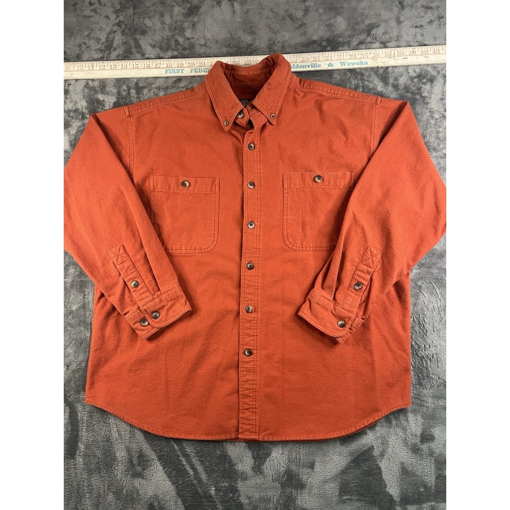 Duluth Trading Co Compass Logo Mens XL Relaxed Fit Heavy Cotton Flannel Shirt